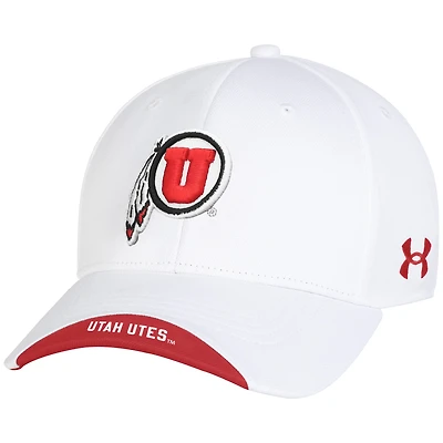 Casquette ajustable Under Armour blanche Utah Utes Sideline Blitzing Accent pour homme