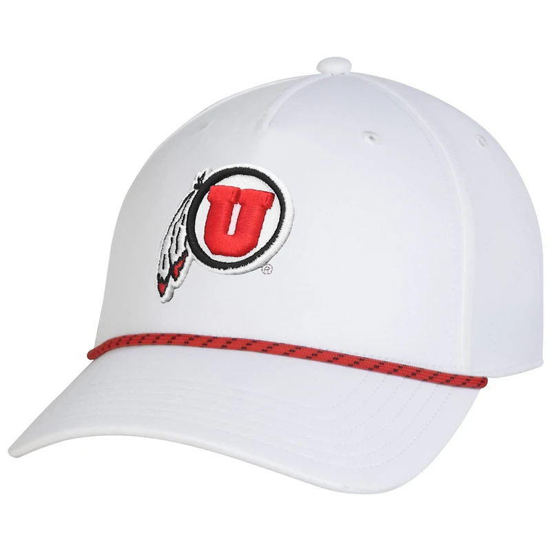 Casquette ajustable Under Armour blanche Utah Utes Sideline Drive Rope pour homme