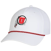 Casquette ajustable Under Armour blanche Utah Utes Sideline Drive Rope pour homme