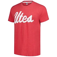 Unisex Charlie Hustle  Red Utah Utes Script Tri-Blend T-Shirt
