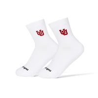 Chaussettes unisexes Del Campo blanches Utah Utes mi-longues