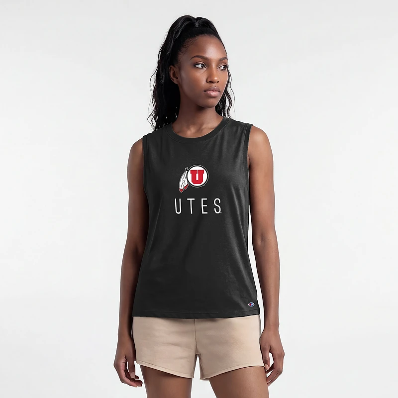 Débardeur noir Champion pour femme, style Utah Utes