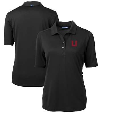 Polo recyclé Team Virtue Eco Pique pour femme, noir, Cutter & Buck, Utah Utes