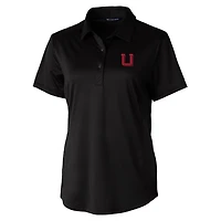 Women's Cutter & Buck Black Utah Utes Vault Prospect Textured Stretch Polo