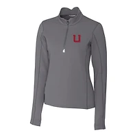 Women's Cutter & Buck Steel Utah Utes Traverse Stretch Quarter-Zip Pullover Top