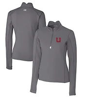 Women's Cutter & Buck Steel Utah Utes Traverse Stretch Quarter-Zip Pullover Top