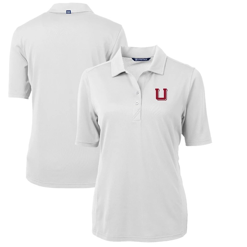 Women's Cutter & Buck White Utah Utes Team Virtue Eco Pique Recycled Polo