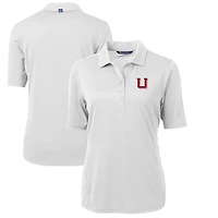 Women's Cutter & Buck White Utah Utes Team Virtue Eco Pique Recycled Polo