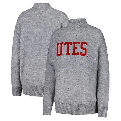 Women's Gameday Social Gray Utah Utes Oversized Varsity Sweater