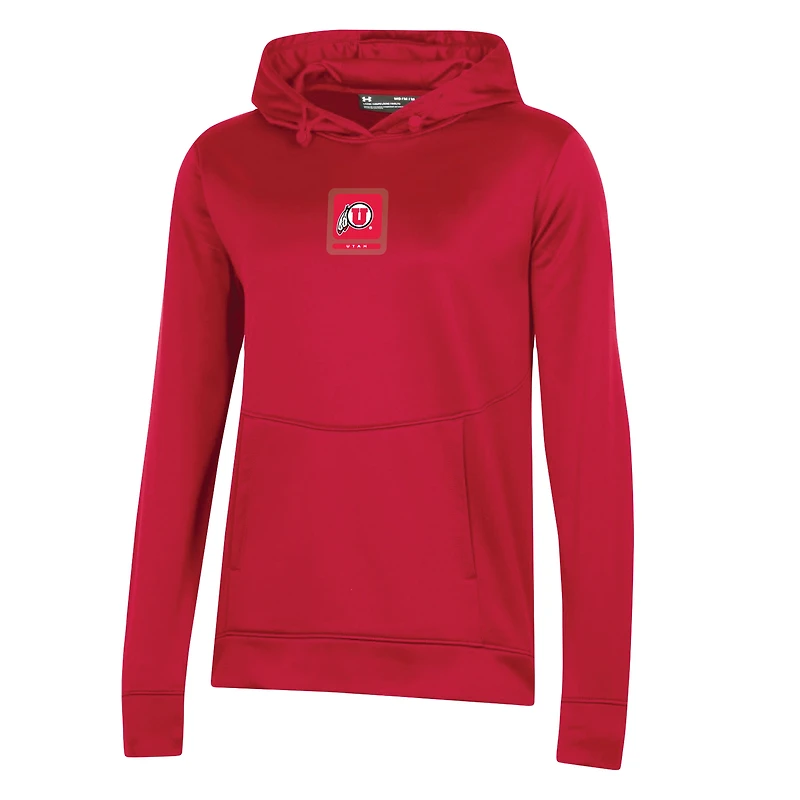 Sweat à capuche rouge Under Armour Utah Utes 2023 Sideline Performance pour femme