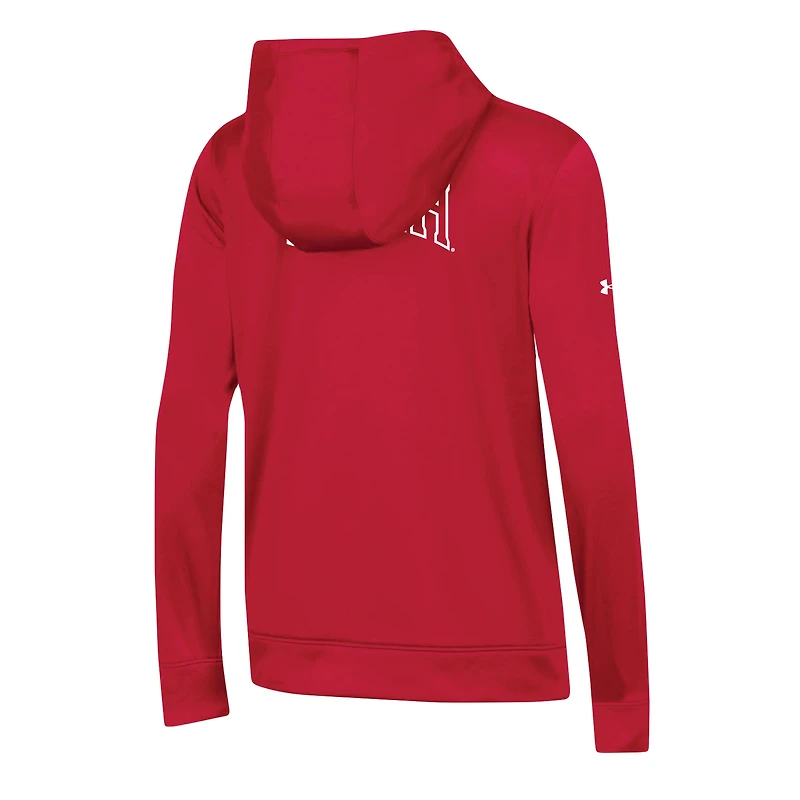 Sweat à capuche rouge Under Armour Utah Utes 2023 Sideline Performance pour femme