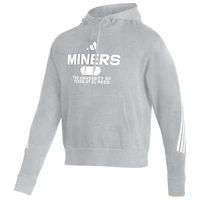 Sweat à capuche trois bandes adidas UTEP Miners gris chiné pour homme