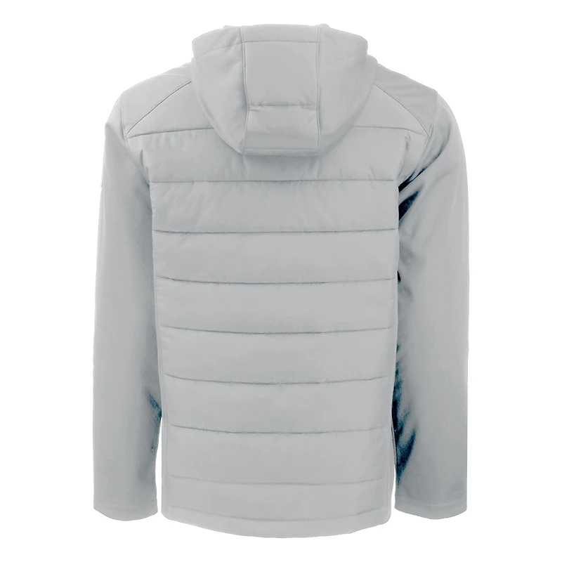 Veste à capuche entièrement zippée hybride UTEP Miners Evoke pour homme, grise, en softshell recyclé et gris