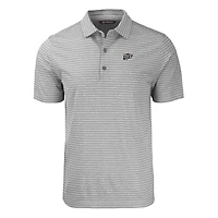 Polo recyclé extensible à rayures UTEP Miners Forge Eco Heather pour homme, gris chiné, de coupe et taille grande