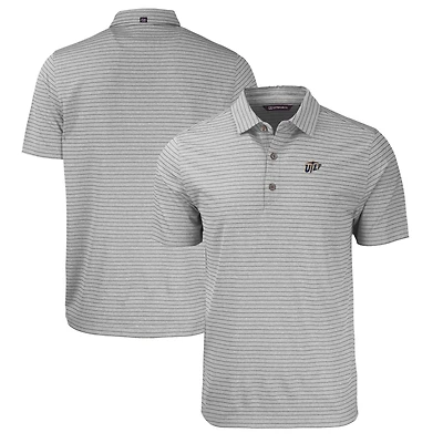 Polo recyclé extensible à rayures UTEP Miners Forge Eco Heather pour homme, gris chiné, de coupe et taille grande