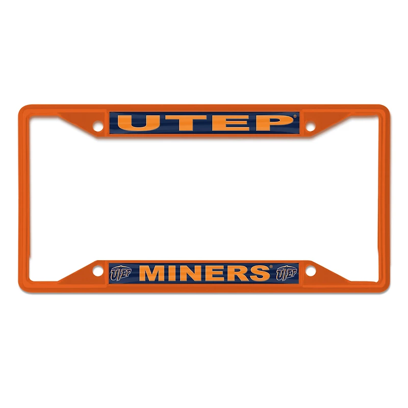 Cadre de plaque d'immatriculation couleur chrome WinCraft UTEP Miners