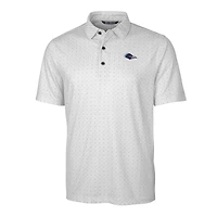Men's Cutter & Buck Gray UTSA Roadrunners Pike Double Dot Print DryTec Stretch Polo