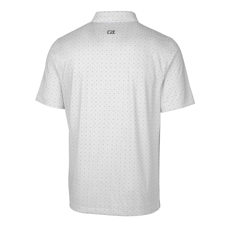 Men's Cutter & Buck Gray UTSA Roadrunners Pike Double Dot Print DryTec Stretch Polo