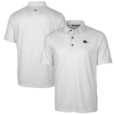 Men's Cutter & Buck Gray UTSA Roadrunners Pike Double Dot Print DryTec Stretch Polo