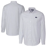 Men's Cutter & Buck  Light Blue UTSA Roadrunners Oxford Stretch Stripe Long Sleeve Tri-Blend Button-Down Shirt