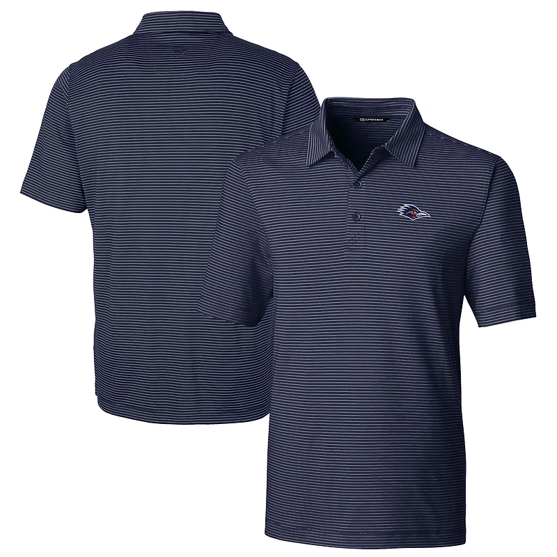 Men's Cutter & Buck  Navy UTSA Roadrunners Forge Pencil Stripe Stretch DryTec Polo