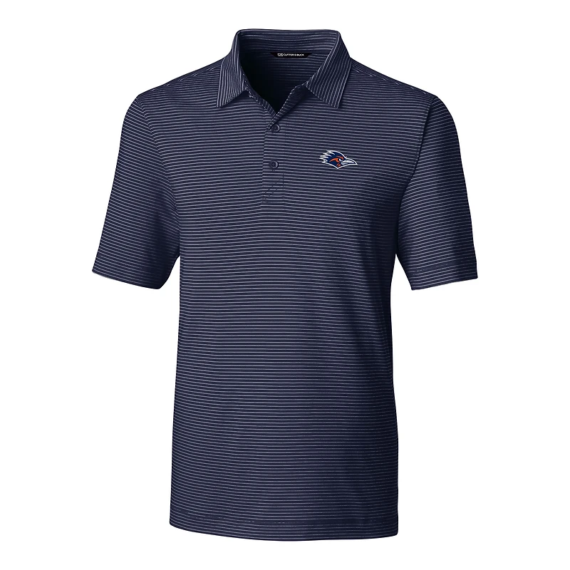 Men's Cutter & Buck  Navy UTSA Roadrunners Forge Pencil Stripe Stretch DryTec Polo