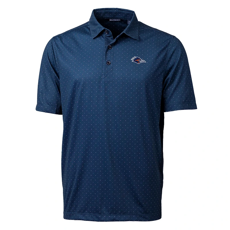 Men's Cutter & Buck  Navy UTSA Roadrunners Pike Double Dot Print DryTec Stretch Polo