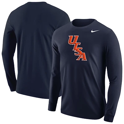 Men's Nike Navy UTSA Roadrunners Diagonal Logo Long Sleeve T-Shirt