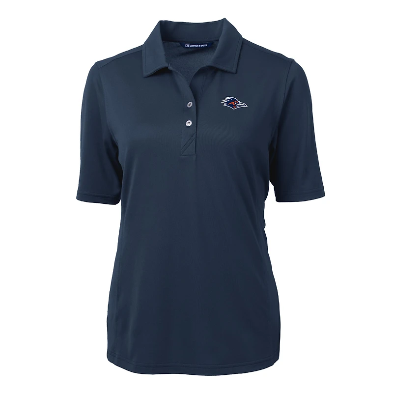 Women's Cutter & Buck Navy UTSA Roadrunners DryTec Virtue Eco Pique Recycled Polo