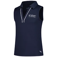 Girl's Youth Puma  Navy Valspar Championship Piped Cloudspun Sleeveless Polo