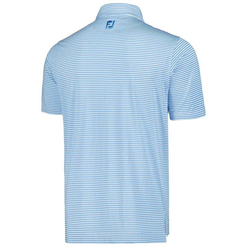 Polo FootJoy Valspar Championship Micro Feeder Stripe Lisle ProDry bleu clair pour hommes