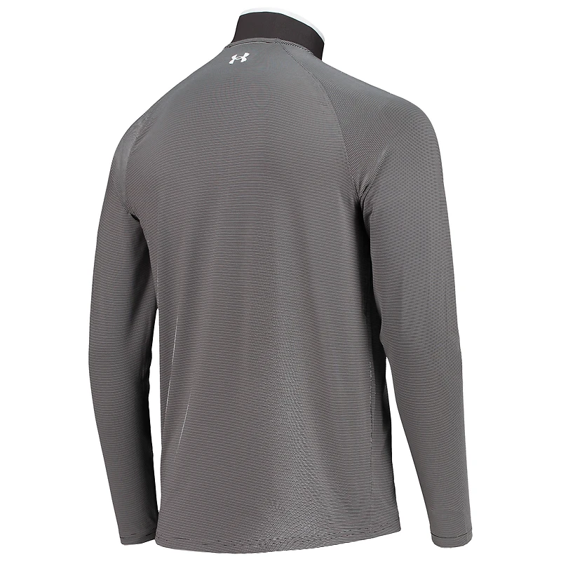 Men's Under Armour Gray Valspar Championship T2 Stripe Raglan Quarter-Zip Jacket