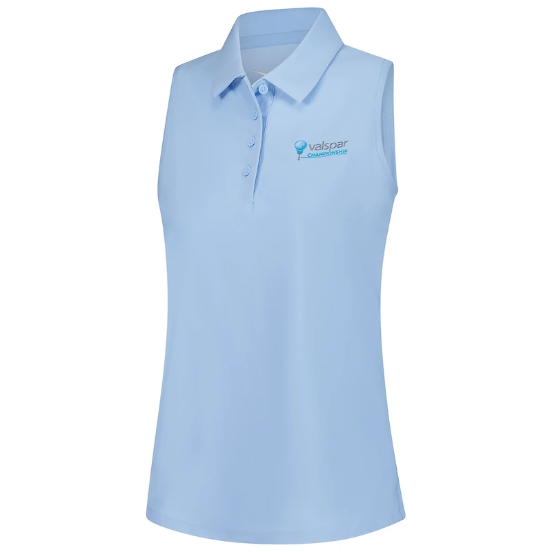 Polo Nike bleu clair Valspar Championship Victory sans manches Performance pour femme