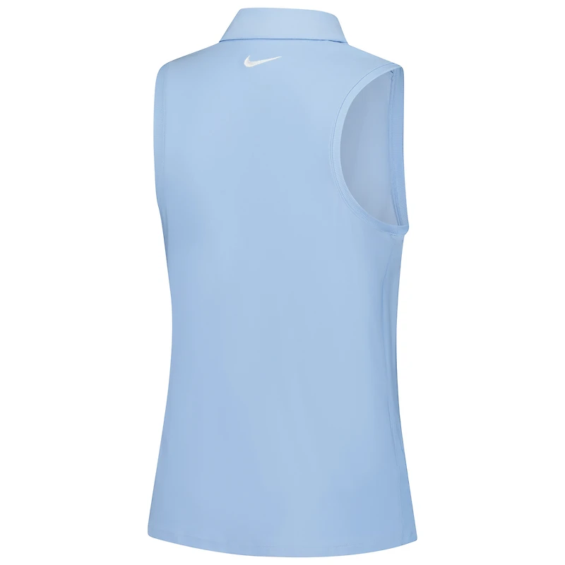 Polo Nike bleu clair Valspar Championship Victory sans manches Performance pour femme