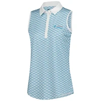 Polo sans manches Puma Valspar Championship Cloudspun Scallop bleu pour femme