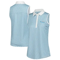 Polo sans manches Puma Valspar Championship Cloudspun Scallop bleu pour femme