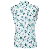Polo à mancherons Floral FootJoy Valspar Championship ProDry blanc pour femme