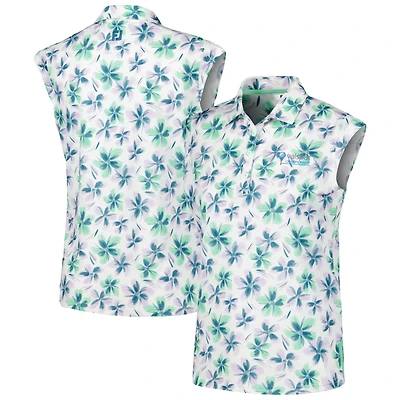 Polo à mancherons Floral FootJoy Valspar Championship ProDry blanc pour femme