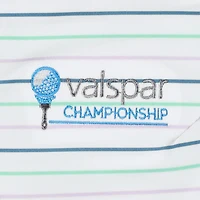 Women's FootJoy White Valspar Championship ProDry Sleeveless Stripe V-Neck Polo