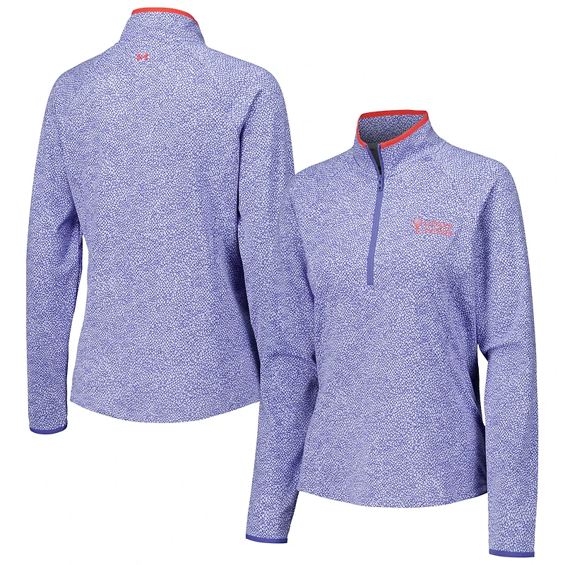 T-shirt de championnat Valspar bleu clair Under Armour pour femmes et haut vert Shellrix Raglan à quart zip