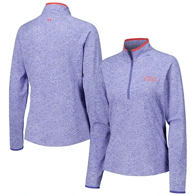 T-shirt de championnat Valspar bleu clair Under Armour pour femmes et haut vert Shellrix Raglan à quart zip