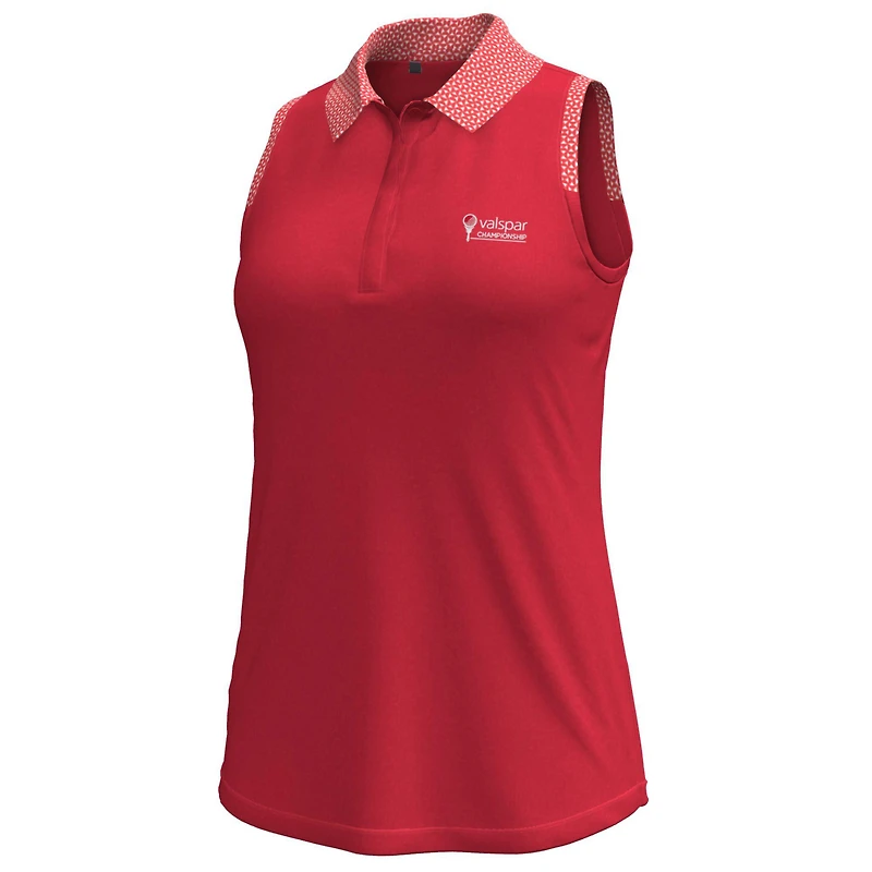Polo sans manches imprimé Under Armour Valspar Championship Playoff 3.0 Grooves rouge pour femme