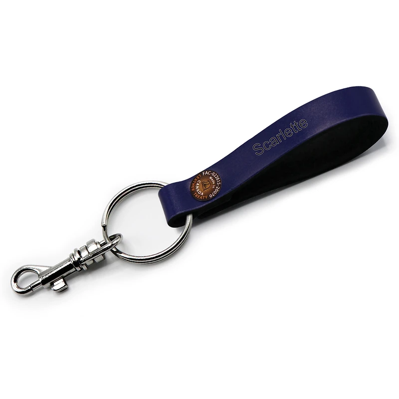 Blue Vancouver Canucks Personalized Leather Loop Keychain