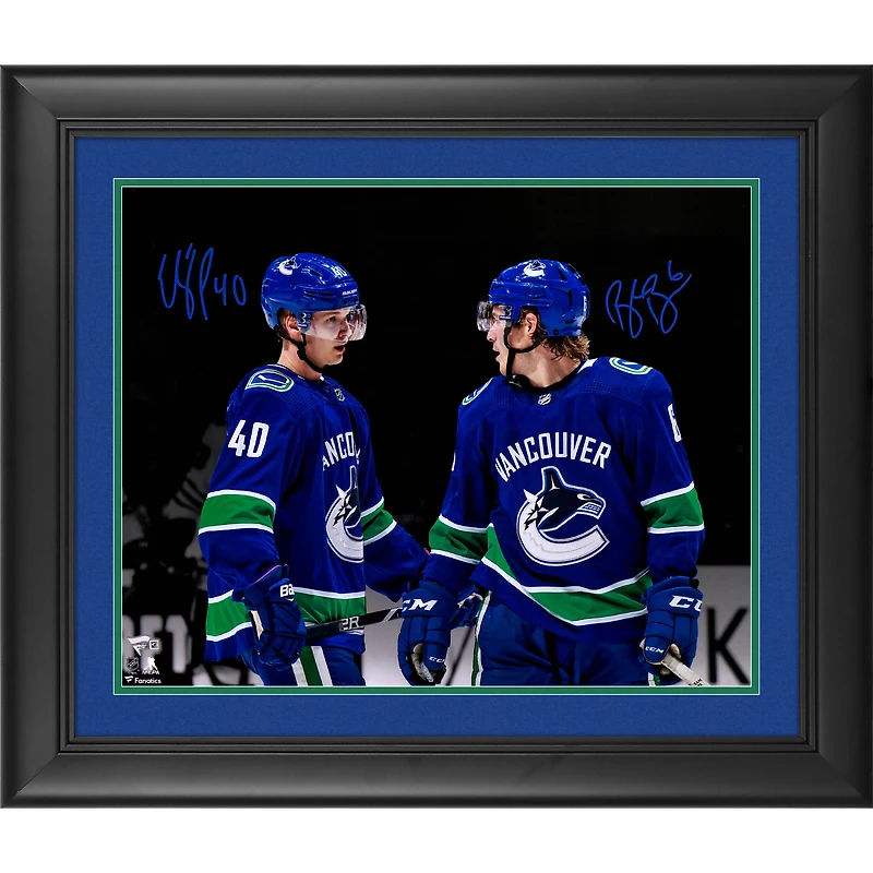 Brock Boeser & Elias Pettersson Vancouver Canucks Framed Autographed 16" x 20" Spotlight Photograph