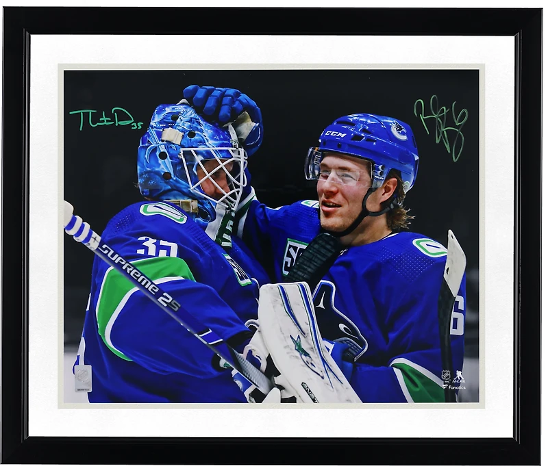 Brock Boeser & Thatcher Demko Vancouver Canucks Dual-Signed 16" x 20" Spotlight Photograph