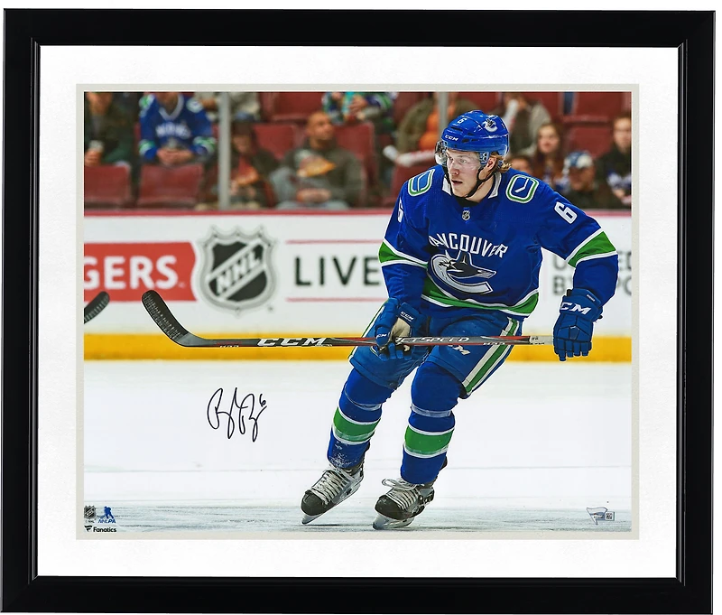 Brock Boeser Vancouver Canucks Autographed 16" x 20" Jersey Skating Photograph