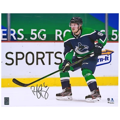 Brock Boeser Vancouver Canucks Autographed 16" x 20" Reverse Retro Jersey Skating Photograph