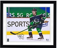 Brock Boeser Vancouver Canucks Autographed 16" x 20" Reverse Retro Jersey Skating Photograph