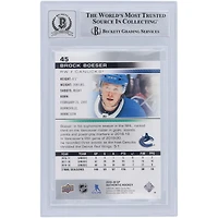 Carte autographiée 2019-20 Upper Deck SP authentique n° 45 Beckett Fanatics Witnessed Authenticated 10 de Brock Boeser Vancouver Canucks