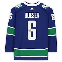 Maillot Adidas authentique bleu autographié par Brock Boeser des Vancouver Canucks modèle 2019